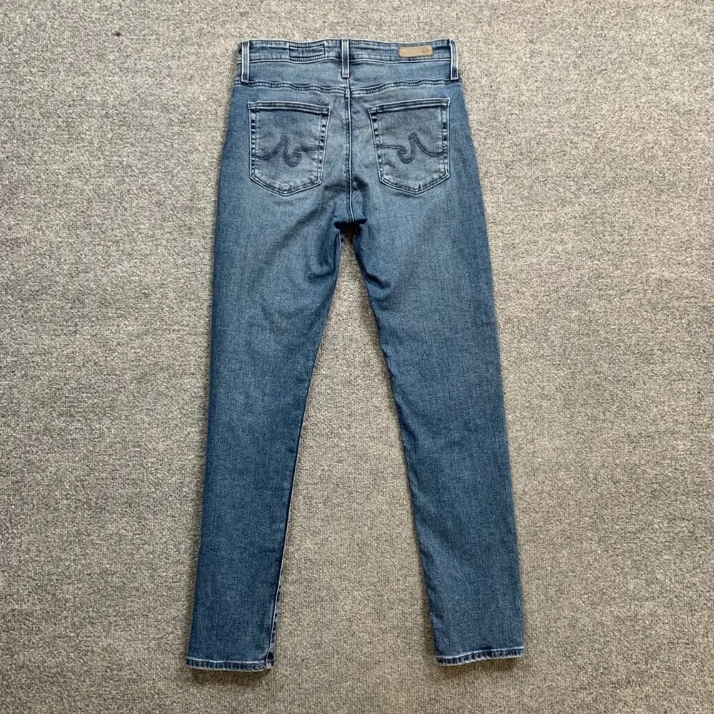 Anthropologie Jeans Womens 27 Blue Denim High Rise Stevie Ankle Slim Straight